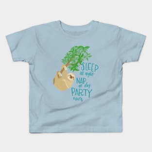 Party Never Sloth Kids T-Shirt